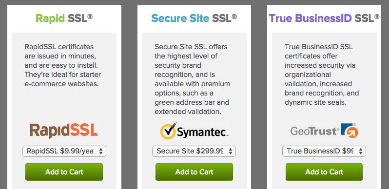 ssl certificate options