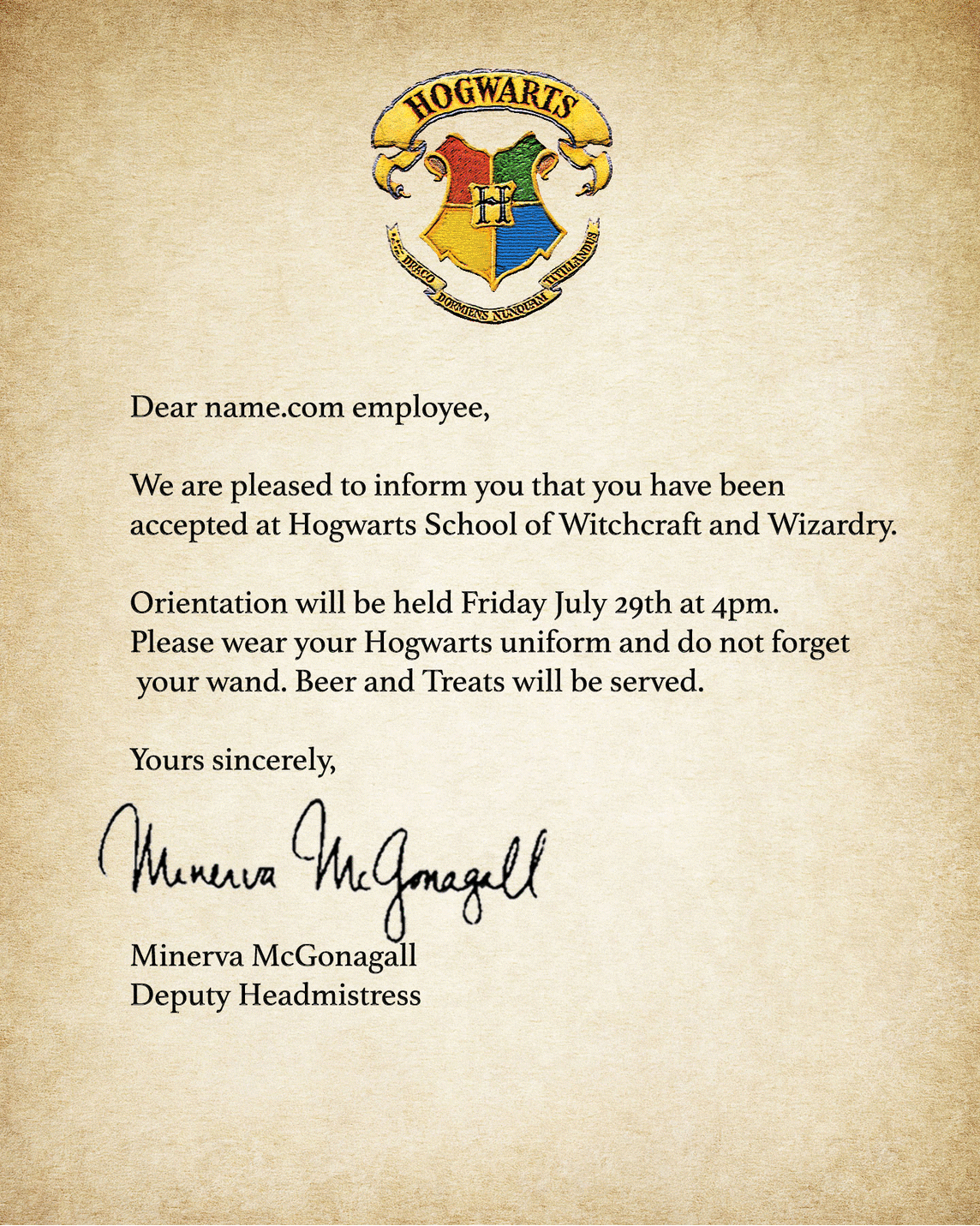 Harry Potter party invitation