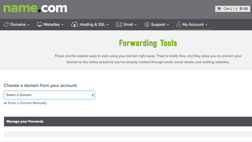 Forwarding tools screenshot