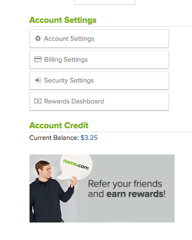 Referral program in sidebar