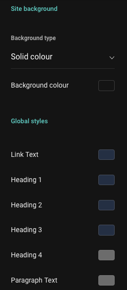 Use the Global Setting to make page changes