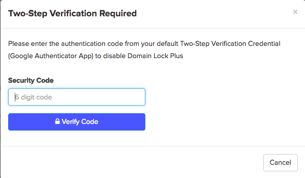 Turn off Domain Lock Plus