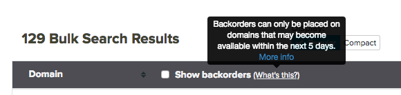 Browse backorder domains